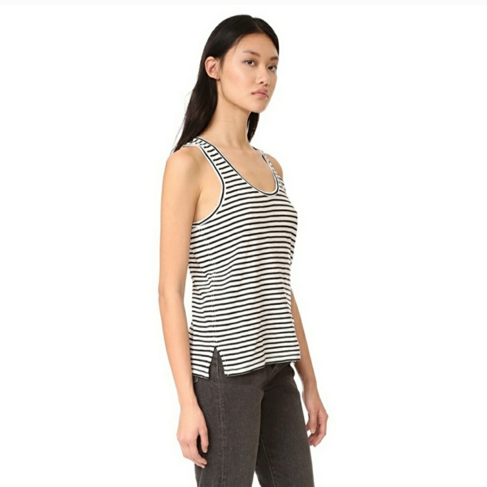 Madewell | Whisper Cotton Scoop Tank in Wentworth Stripe | Item G2707 | Small - Picture 4 of 10